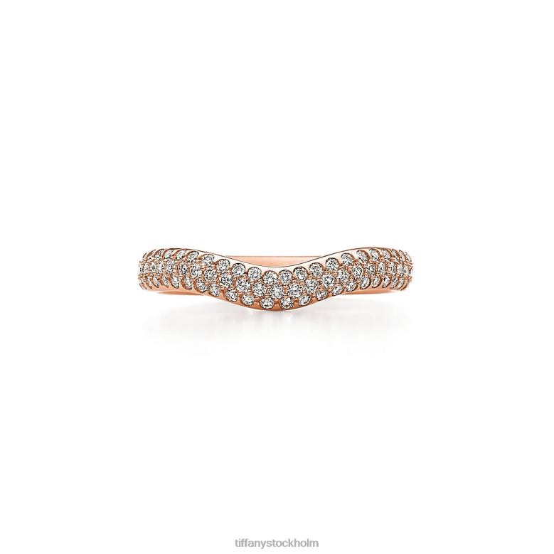 Smycken unisex- Tiffany 26N2D1546 böjd pave band ring